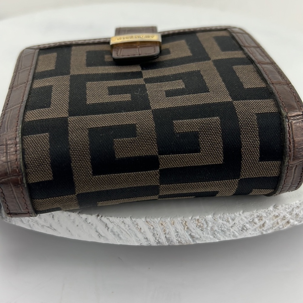 Givenchy Wallet Bi-Fold Canvas/Crocodile Embossed… - image 4